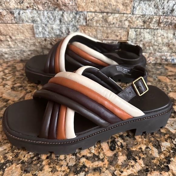 TORY BURCH LUG SOLE SLINGBACK SANDAL LEATHER NAPPA MULTI COLOR - Picture 4 of 10